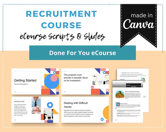Done for You Online Course | Recruitment | HR Course in a Box | 12 Lessons