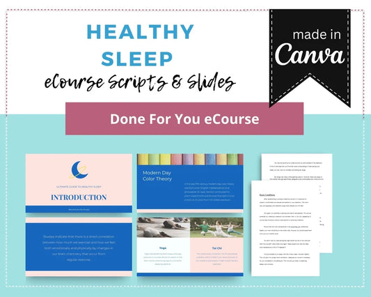 Done for You Online Course | Healthy Sleep Course | Wellness Course in a Box | 13 Lessons