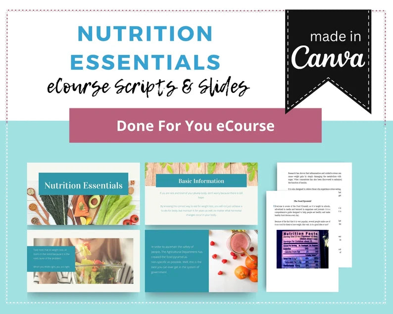 Done for You Online Course | Nutrition Essentials | Wellness Course in a Box | 10 Lessons