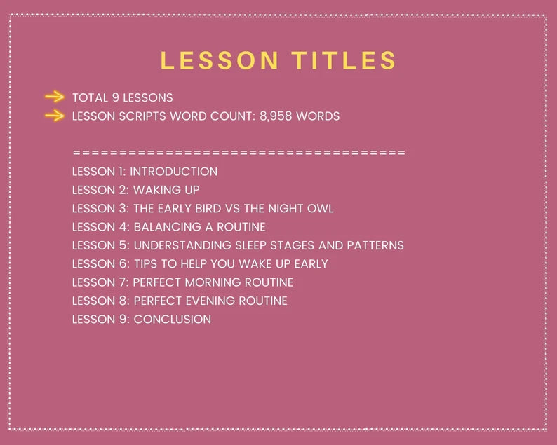 Done for You Online Course | Morning Mastery | Wellness Course in a Box | 9 Lessons