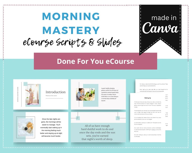 Done for You Online Course | Morning Mastery | Wellness Course in a Box | 9 Lessons