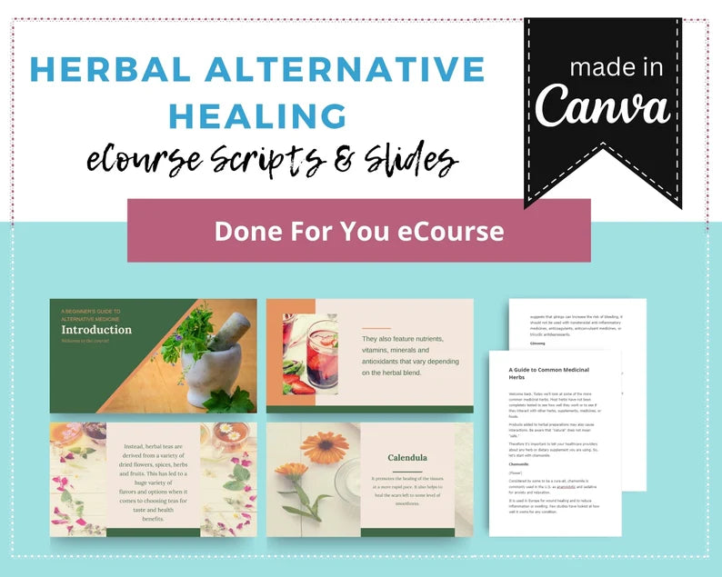 Done for You Online Course | Herbal Alternative Healing | Wellness Course in a Box | 10 Lessons