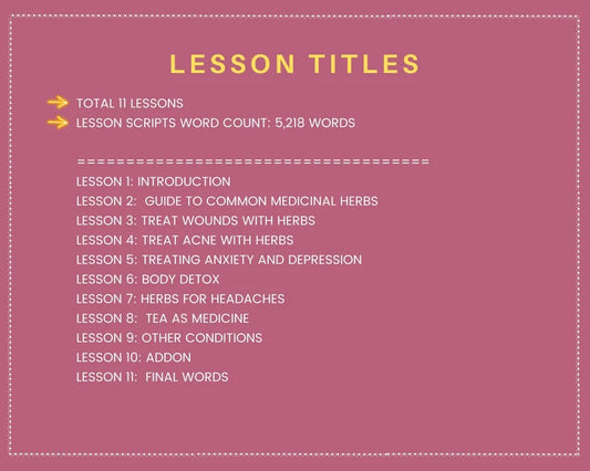Done for You Online Course | Herbal Alternative Healing | Wellness Course in a Box | 10 Lessons