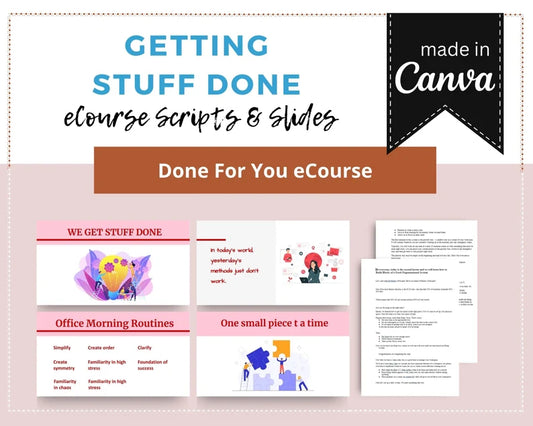 Done for You Online Course | Getting Stuff Done | Professional Course in a Box | 9 Lessons