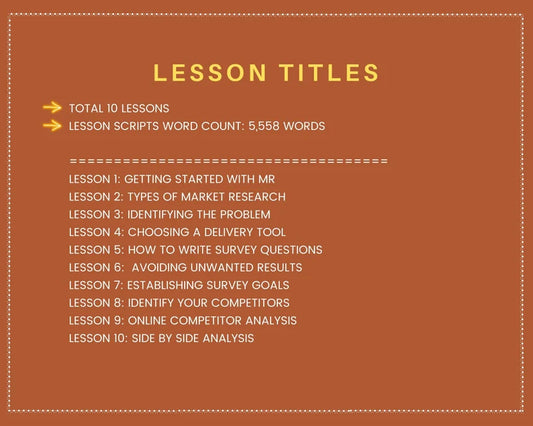 Done for You Online Course | Market Research | Professional Course in a Box | 10 Lessons