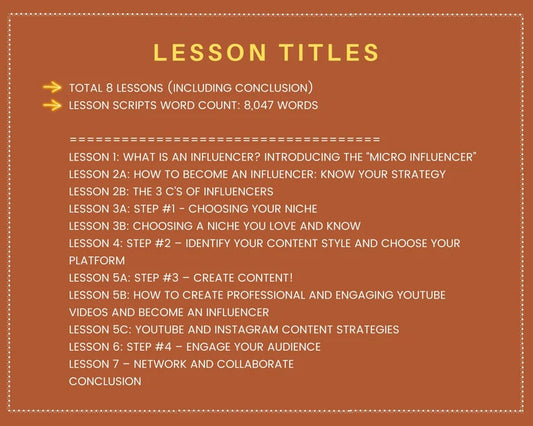 Done for You Online Course | Becoming Influencer | Professional Course in a Box | 8 Lessons