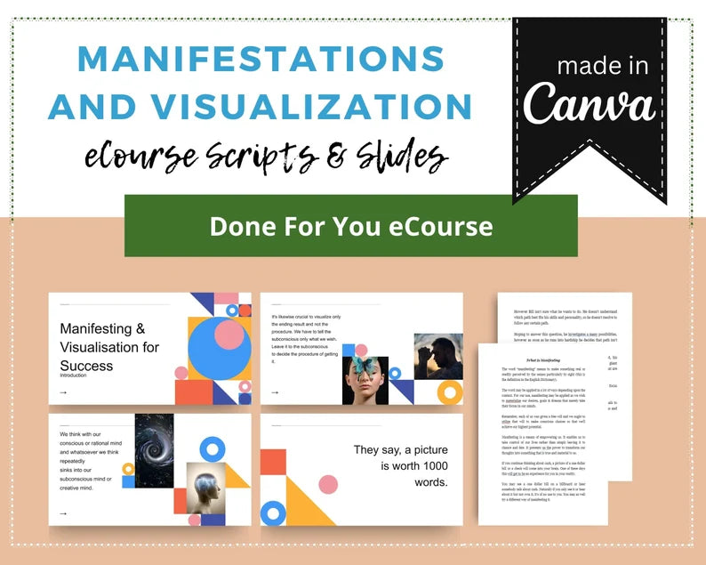 Done for You Online Course | Manifestations and Visualization | Spirituality Course in a Box | 12 Lessons