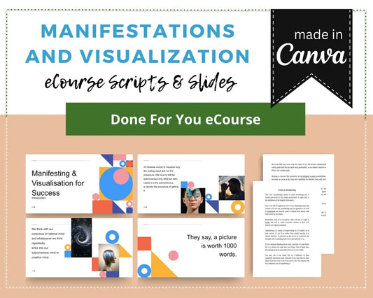 Done for You Online Course | Manifestations and Visualization | Spirituality Course in a Box | 12 Lessons