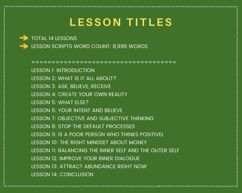Done for You Online Course | Mastering the Law of Attraction | Spirituality Course in a Box | 14 Lessons