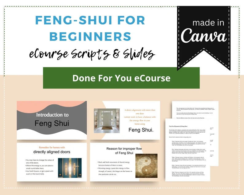 Done for You Online Course | Feng-Shui for Beginners | Spirituality Course in a Box | 12 Lessons