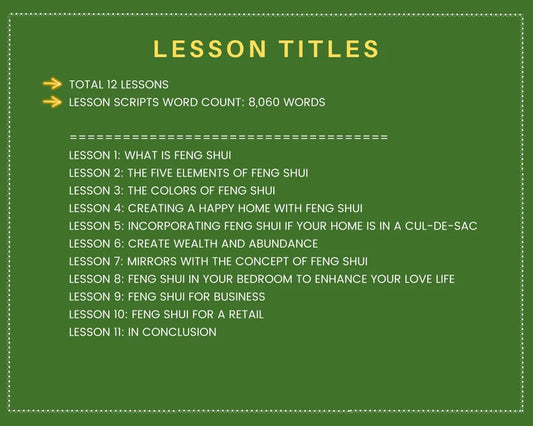Done for You Online Course | Feng-Shui for Beginners | Spirituality Course in a Box | 12 Lessons