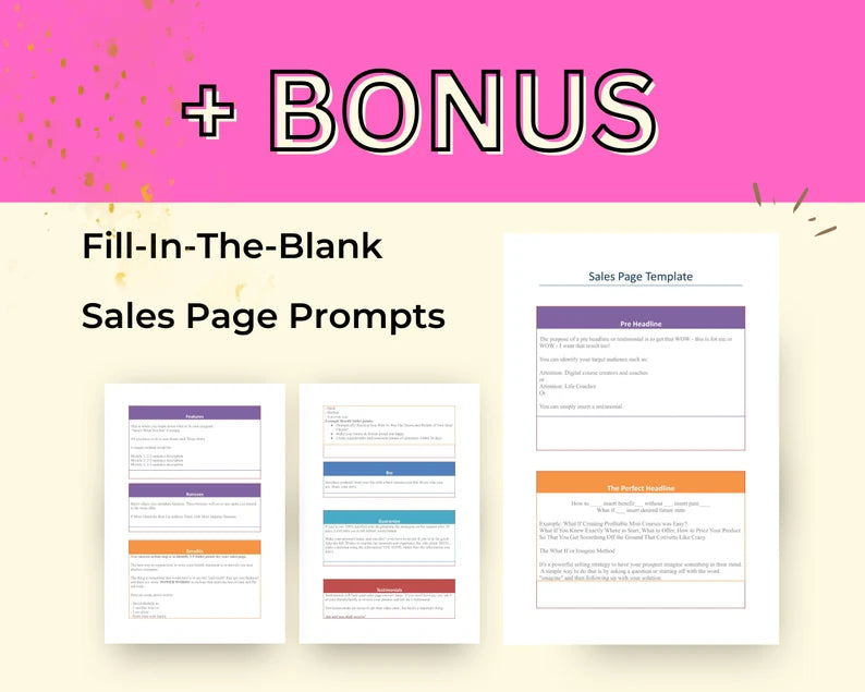 PRE-SELL A COURSE Sales Page Template in Canva, Free Canva Page Hosting