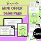 MINI OFFER Sales Page Template in Canva, Free Canva Page Hosting