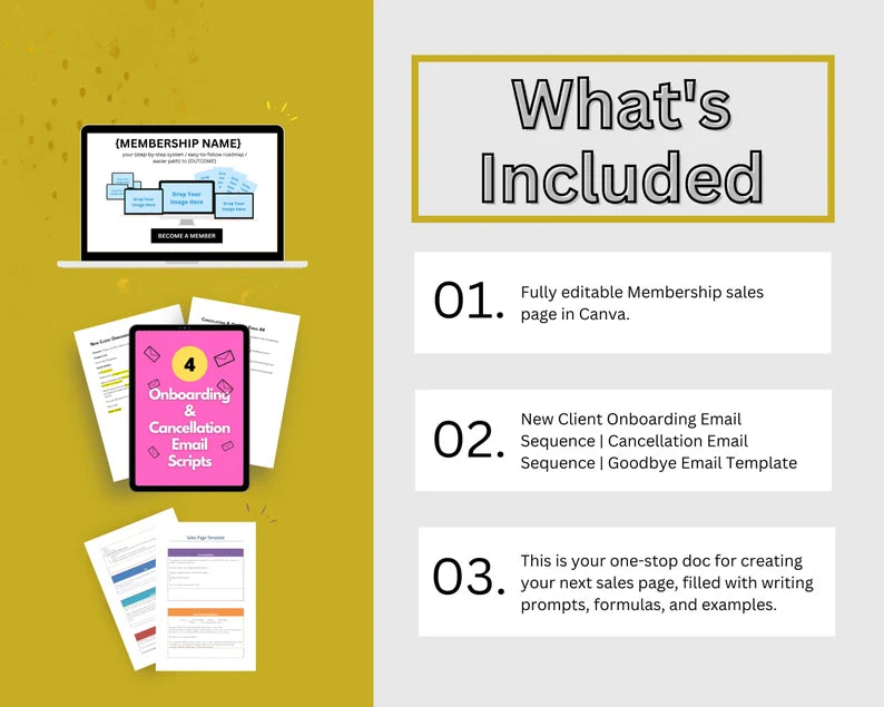 MEMBERSHIP Sales Page Template in Canva, Free Canva Page Hosting