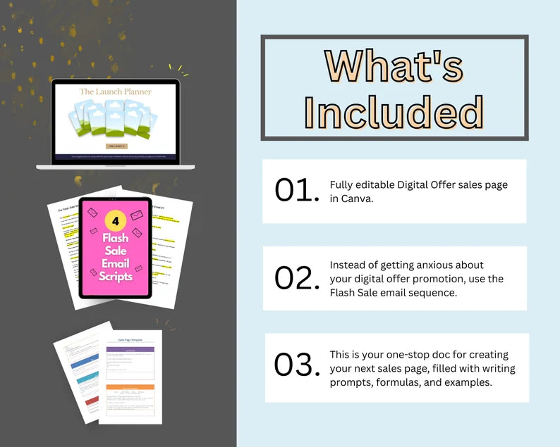 DIGITAL PRODUCT Sales Page Template in Canva, Free Canva Page Hosting
