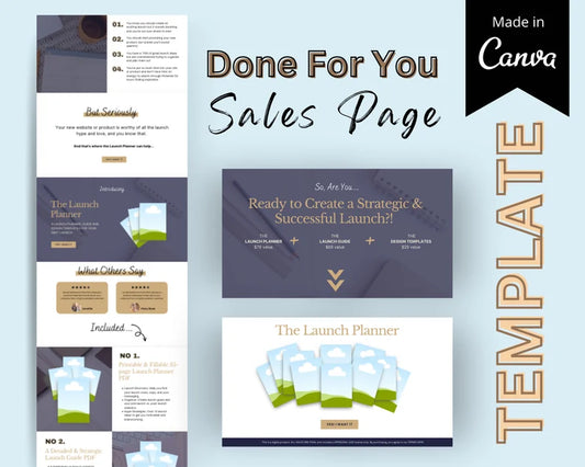 DIGITAL PRODUCT Sales Page Template in Canva, Free Canva Page Hosting