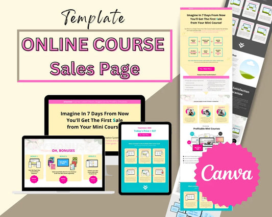 Sales Page in Canva | Landing Page in Canva | Opt in Page Mockup | Sales Page Canva Mockup