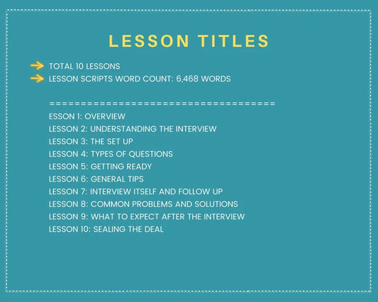 Done for You Online Course | Mastering the Interview | HR Course in a Box | 10 Lessons