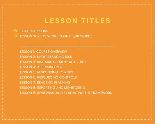 Done for You Online Course | Risk Management | Business Course in a Box | 9 Lessons