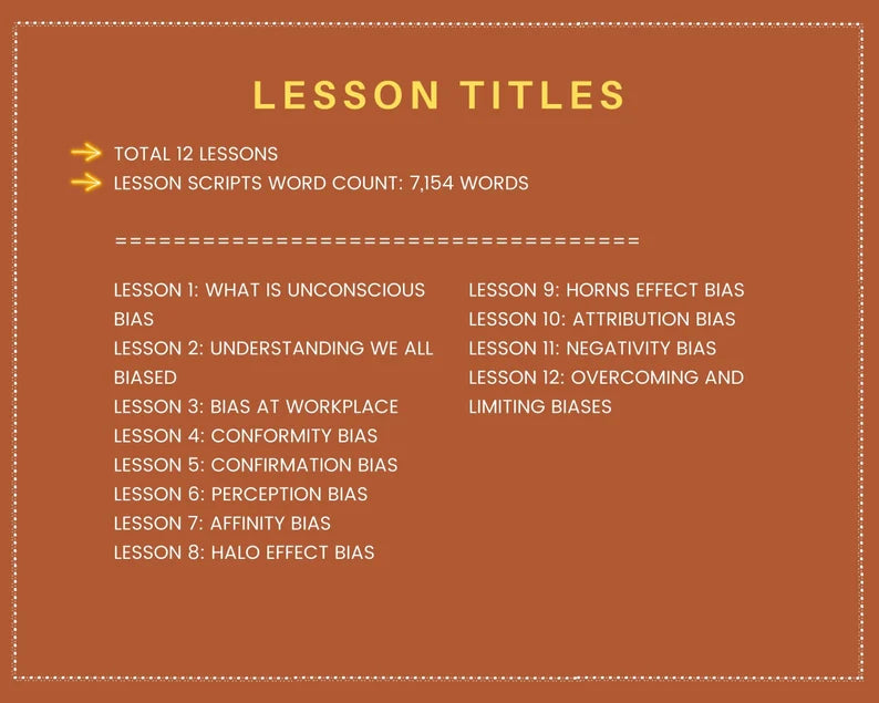 Done for You Online Course | Unconscious Bias | Professional Course in a Box | 12 Lessons
