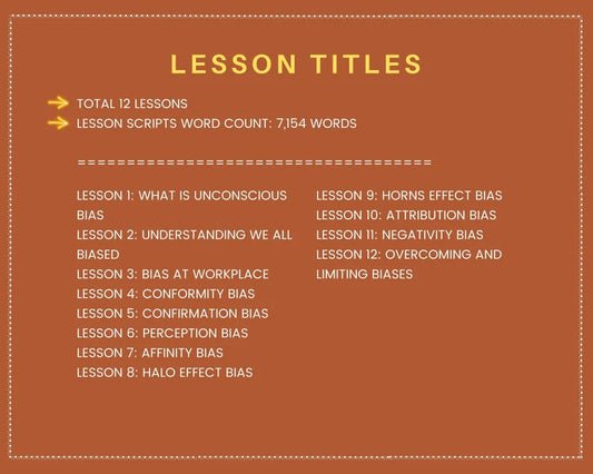Done for You Online Course | Unconscious Bias | Professional Course in a Box | 12 Lessons