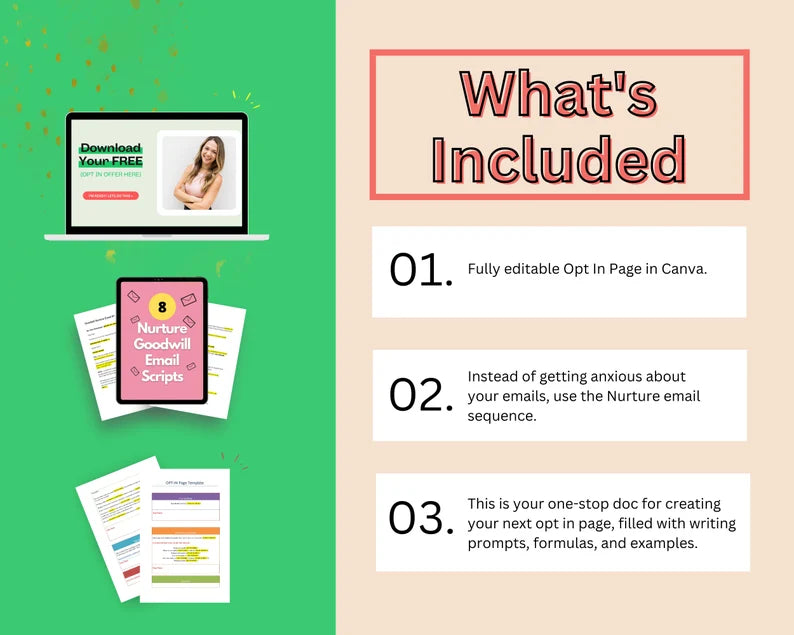 OPT-IN Page Template in Canva, Free Canva Page Hosting