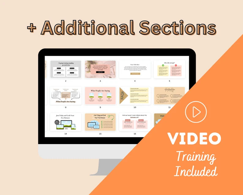 Masterclass Sales Page Template in Canva, Free Canva Page Hosting