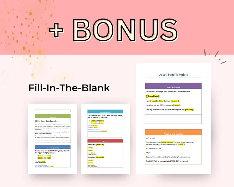 Upsell Page Template in Canva, Free Canva Page Hosting