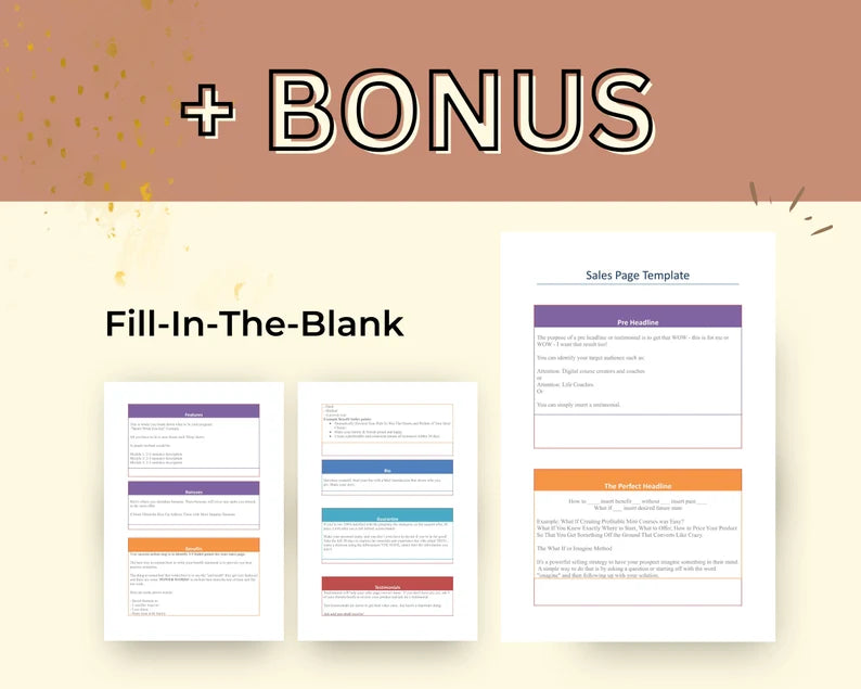 Signature Course Minimalist Sales Page Template in Canva, Free Canva Page Hosting