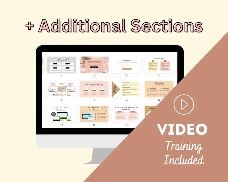 Signature Course Minimalist Sales Page Template in Canva, Free Canva Page Hosting
