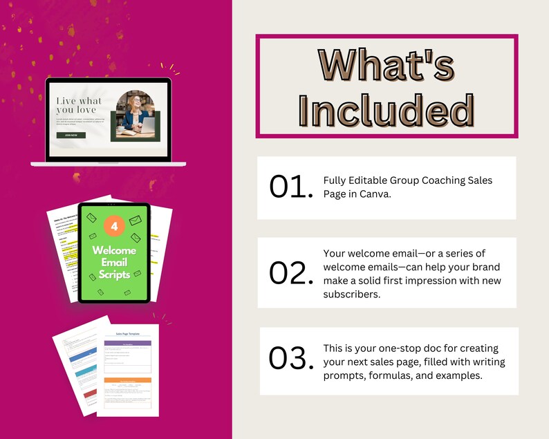 Group Coaching Sales Page Template in Canva, Free Canva Page Hosting