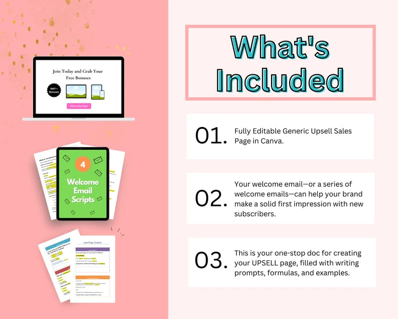 Upsell Page Template in Canva, Free Canva Page Hosting