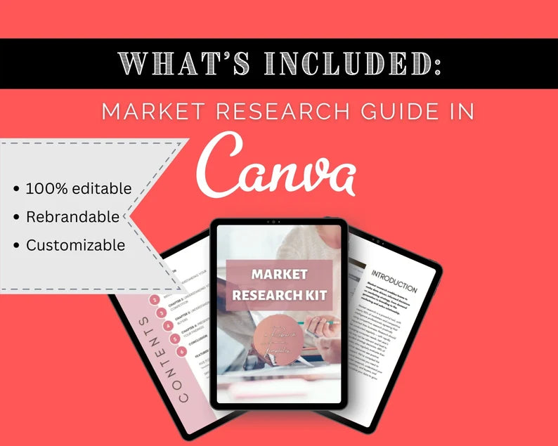 Market Research Toolkit | Find Your Ideal Customer Workbook | Competitor Research Planner