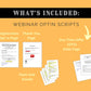 Webinar in a box | Webinar Email Templates | Webinar Social Media Posts | Webinar Script Template