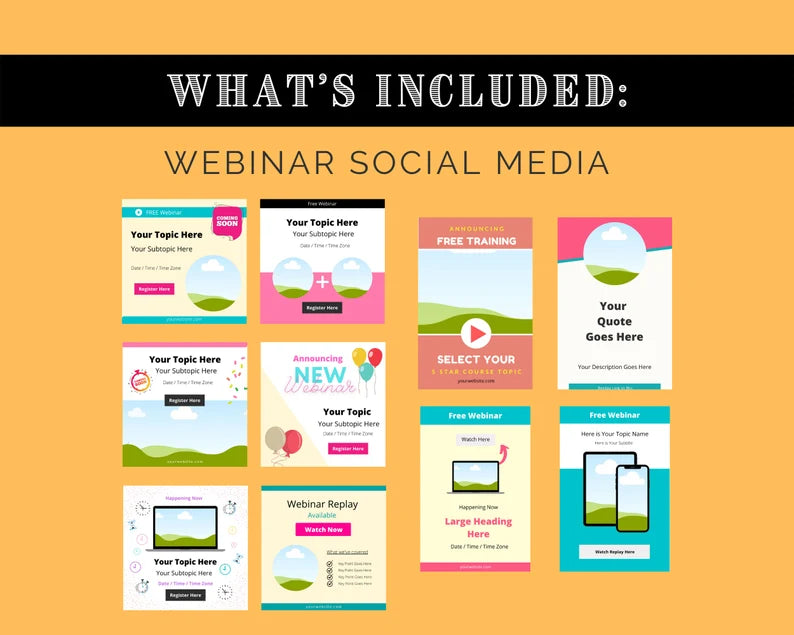 Webinar in a box | Webinar Email Templates | Webinar Social Media Posts | Webinar Script Template