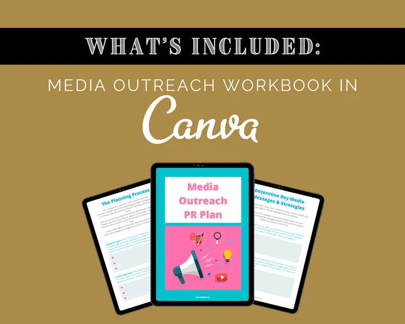 Public Relations Workbook | Influencer Marketing Workbook | Media Outreach PR Planner