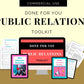 Public Relations Workbook | Influencer Marketing Workbook | Media Outreach PR Planner