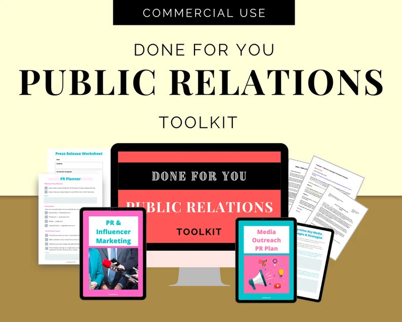 Public Relations Workbook | Influencer Marketing Workbook | Media Outreach PR Planner