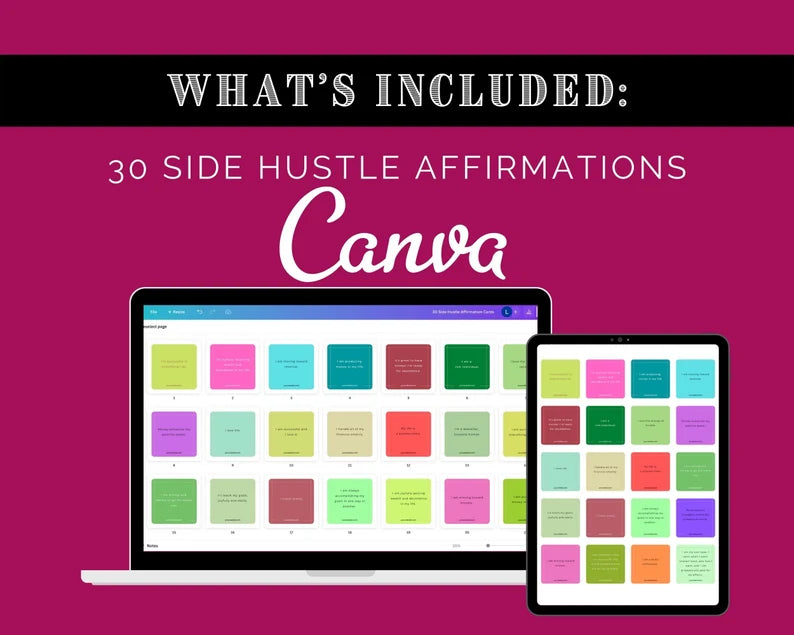 Side Hustle Toolkit | Side Hustle Workbook | Side Hustle Affirmation Posts