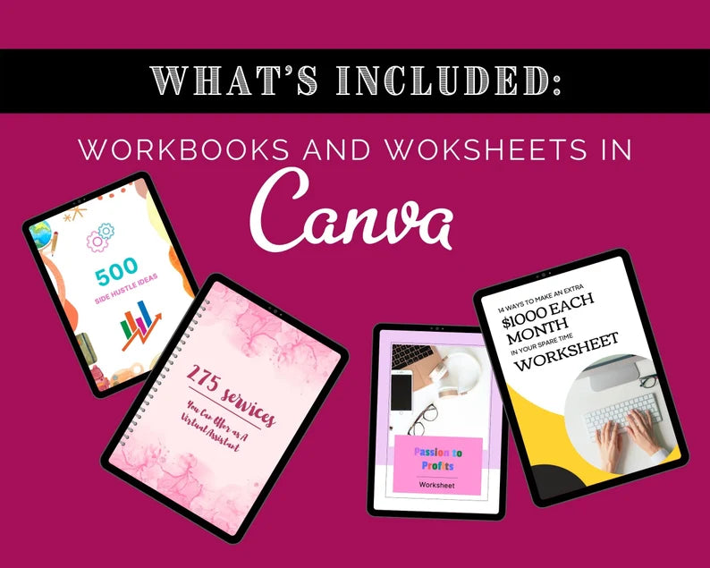 Side Hustle Toolkit | Side Hustle Workbook | Side Hustle Affirmation Posts