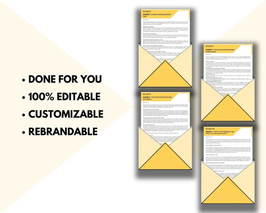 Email eCourse Template | Newsletter Template | Editable Photography Training