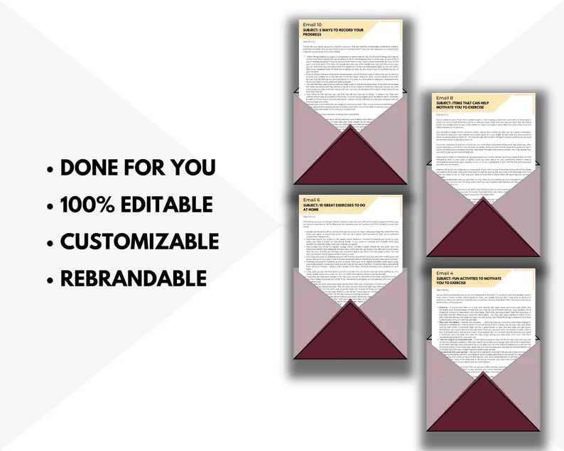Email eCourse Template | Newsletter Template | Editable Stay Motivated to Exercise