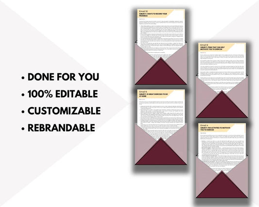 Email eCourse Template | Newsletter Template | Editable Stay Motivated to Exercise