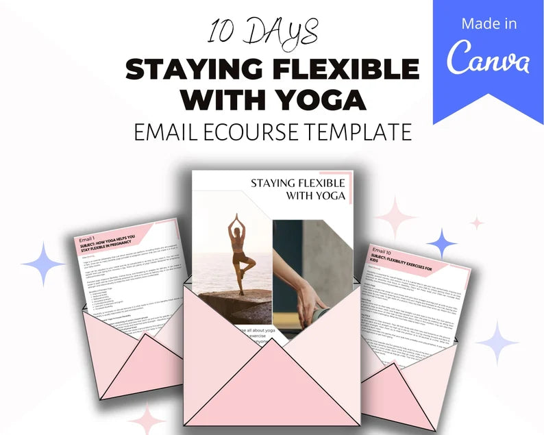 Email eCourse Template | Newsletter Template | Editable Staying Flexible with Yoga