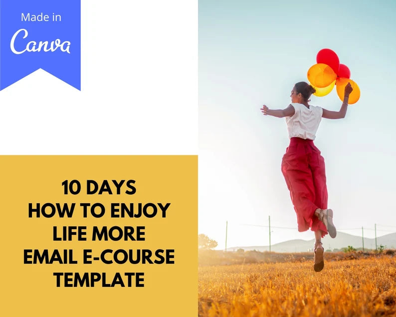 Email eCourse Template | Newsletter Template | Editable How To Enjoy Life More Emails
