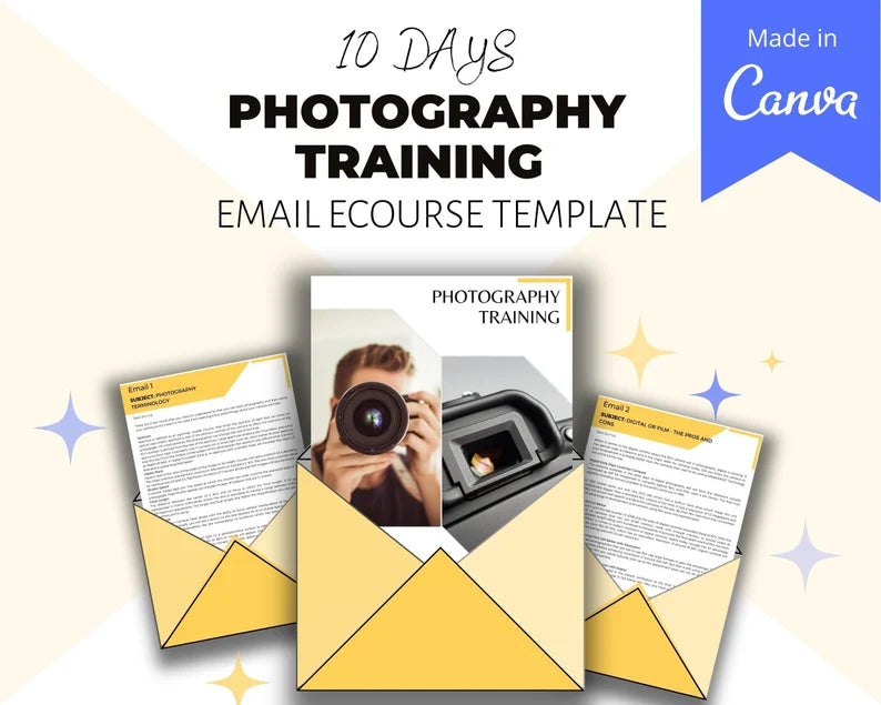 Email eCourse Template | Newsletter Template | Editable Photography Training