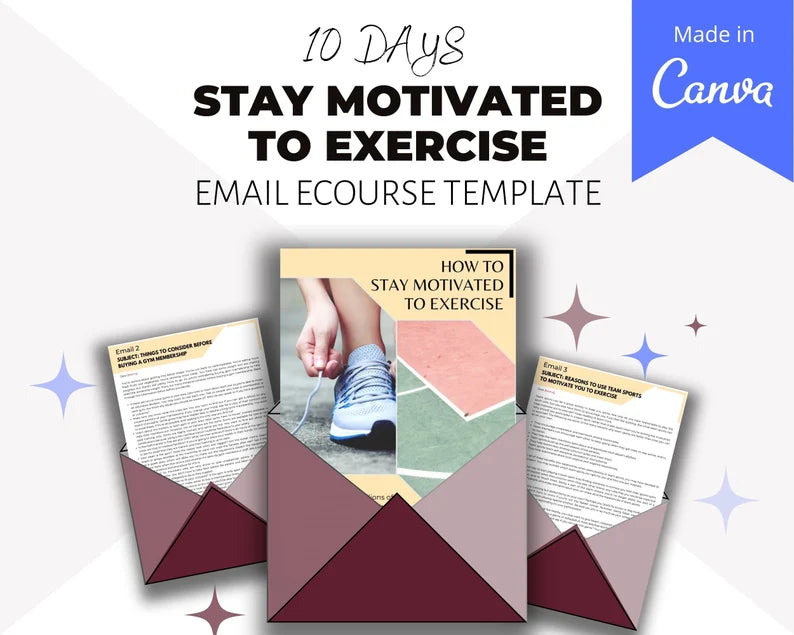 Email eCourse Template | Newsletter Template | Editable Stay Motivated to Exercise