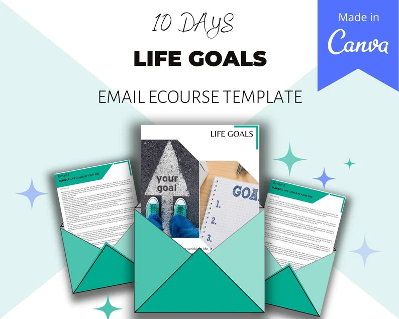 Email eCourse Template | Newsletter Template | Editable Life Goals Emails