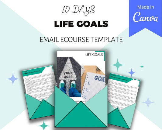 Email eCourse Template | Newsletter Template | Editable Life Goals Emails