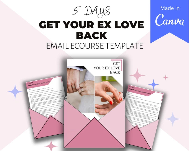Email eCourse Template | Newsletter Template | Editable Get Your Ex Love Back